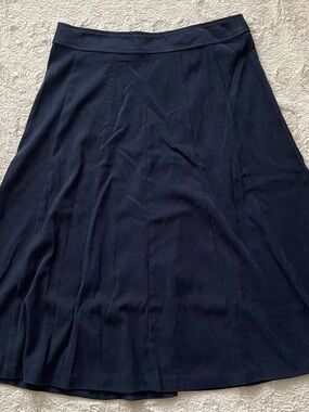 NWT Christopher & Banks Dark Navy A-Line Panel Skirt